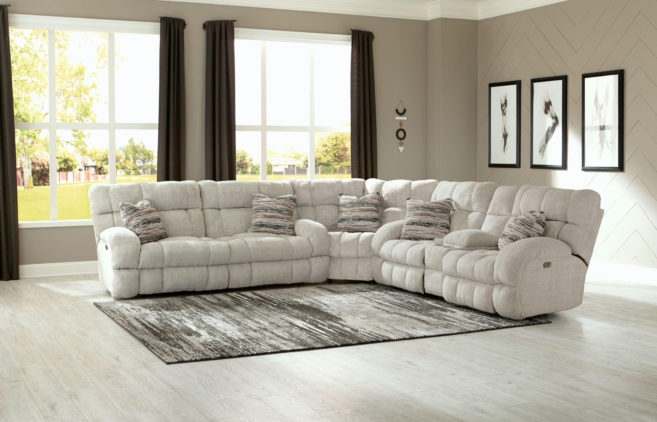 Catnapper Ashland - 3 Piece Power Reclining Sectional With 4 Lay Flat